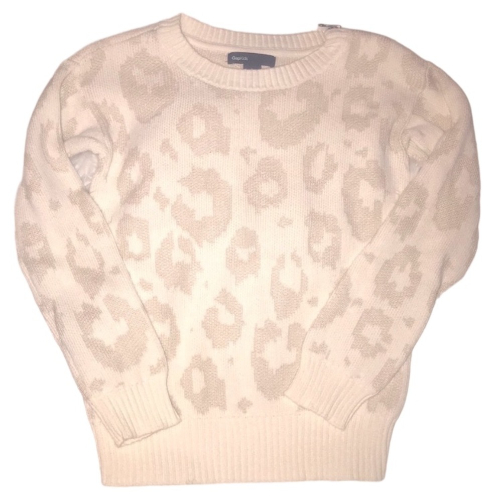 Gap Kids Leopard Print Cream/Beige Sweater Sz. 6-7